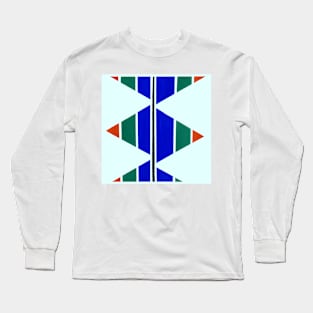 Inverted Red Green Blue Geometric Abstract Acrylic Painting Long Sleeve T-Shirt